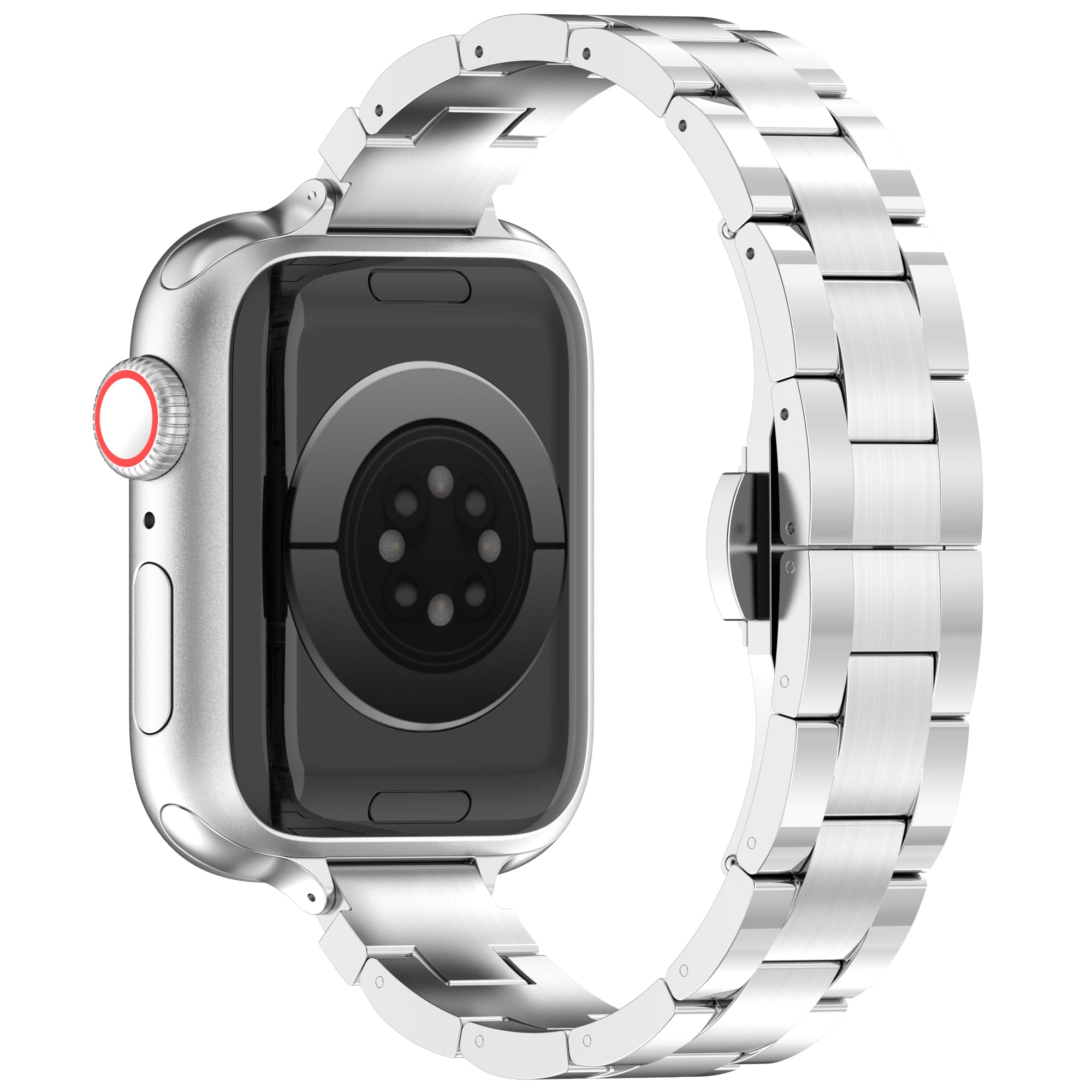 For Apple Watch Ultra 2 Ultra 49mm / Series 9 8 7 45mm / 6 5 4 SE (2023) SE (2022) SE 44mm / 3 2 1 42mm Metal Smart Watch Band - Silver 2 For Apple Watch Ultra 2 Ultra 49mm / Series 9 8 7 45mm / 6 5 4 SE (2023) SE (2022) SE 44mm / 3 2 1 42mm Metal Smart Watch Band - Silver 2